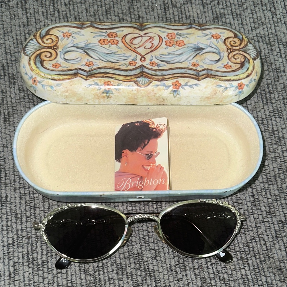 Vintage 90’s Brighton Silver Sunglasses with Brown Lenses